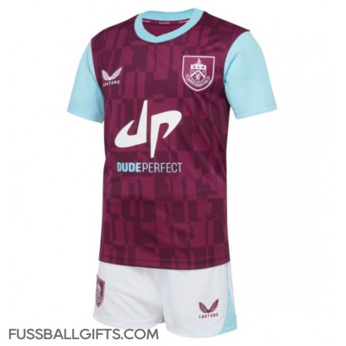 Burnley Fußballbekleidung Heimtrikot Kinder 2024-25 Kurzarm (+ kurze hosen)